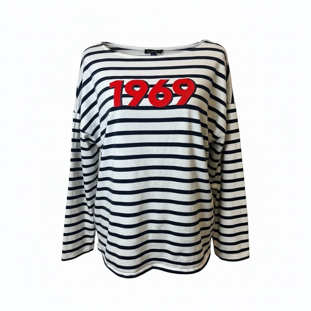 GAP Striped Long-Sleeve Top with Red 1969 Graphic
